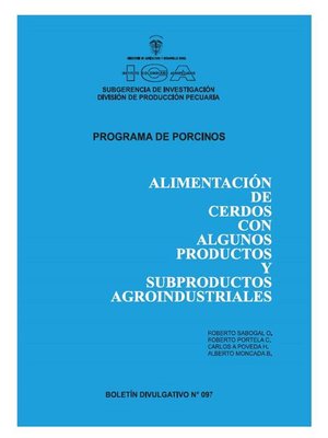 cover image of Alimentación de cerdos con algunos productos y subproductos agroindustriales